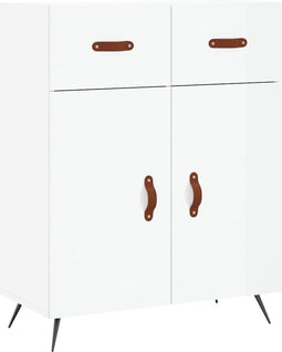 vidaXL - Dressoir - 69,5x34x90 - cm - bewerkt - hout - hoogglans - wit
