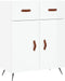 vidaXL - Dressoir - 69,5x34x90 - cm - bewerkt - hout - hoogglans - wit