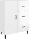 vidaXL - Dressoir - 69,5x34x90 - cm - bewerkt - hout - hoogglans - wit