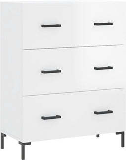 vidaXL - Dressoir - 69,5x34x90 - cm - bewerkt - hout - hoogglans - wit