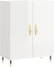 vidaXL - Dressoir - 69,5x34x90 - cm - bewerkt - hout - hoogglans - wit