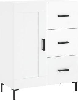 vidaXL - Dressoir - 69,5x34x90 - cm - bewerkt - hout - hoogglans - wit