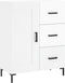 vidaXL - Dressoir - 69,5x34x90 - cm - bewerkt - hout - hoogglans - wit