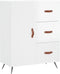 vidaXL - Dressoir - 69,5x34x90 - cm - bewerkt - hout - hoogglans - wit