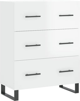 vidaXL - Dressoir - 69,5x34x90 - cm - bewerkt - hout - hoogglans - wit