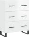 vidaXL - Dressoir - 69,5x34x90 - cm - bewerkt - hout - hoogglans - wit