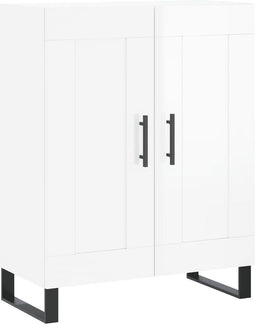 vidaXL - Dressoir - 69,5x34x90 - cm - bewerkt - hout - hoogglans - wit