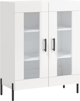 vidaXL - Dressoir - 69,5x34x90 - cm - bewerkt - hout - hoogglans - wit