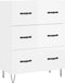 vidaXL - Dressoir - 69,5x34x90 - cm - bewerkt - hout - hoogglans - wit