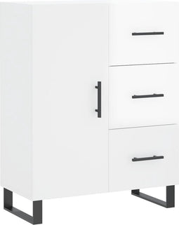 vidaXL - Dressoir - 69,5x34x90 - cm - bewerkt - hout - hoogglans - wit