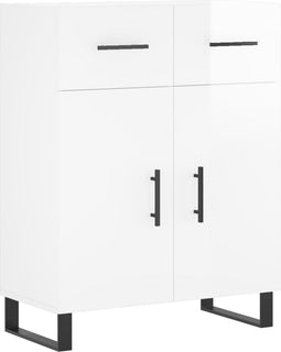 vidaXL - Dressoir - 69,5x34x90 - cm - bewerkt - hout - hoogglans - wit