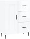 vidaXL - Dressoir - 69,5x34x90 - cm - bewerkt - hout - hoogglans - wit