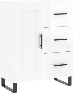 vidaXL - Dressoir - 69,5x34x90 - cm - bewerkt - hout - hoogglans - wit