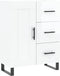 vidaXL - Dressoir - 69,5x34x90 - cm - bewerkt - hout - hoogglans - wit