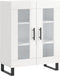 vidaXL - Dressoir - 69,5x34x90 - cm - bewerkt - hout - hoogglans - wit