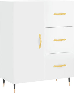 vidaXL - Dressoir - 69,5x34x90 - cm - bewerkt - hout - hoogglans - wit