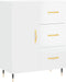 vidaXL - Dressoir - 69,5x34x90 - cm - bewerkt - hout - hoogglans - wit