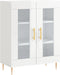 vidaXL - Dressoir - 69,5x34x90 - cm - bewerkt - hout - hoogglans - wit