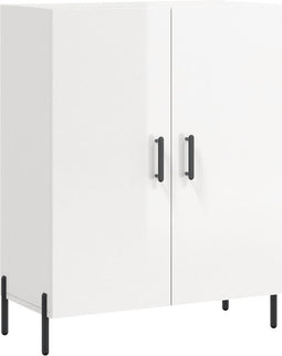 vidaXL - Dressoir - 69,5x34x90 - cm - bewerkt - hout - hoogglans - wit