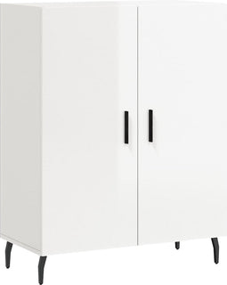 vidaXL - Dressoir - 69,5x34x90 - cm - bewerkt - hout - hoogglans - wit