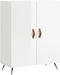 vidaXL - Dressoir - 69,5x34x90 - cm - bewerkt - hout - hoogglans - wit