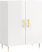 vidaXL - Dressoir - 69,5x34x90 - cm - bewerkt - hout - hoogglans - wit