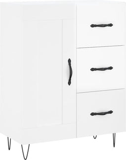vidaXL - Dressoir - 69,5x34x90 - cm - bewerkt - hout - hoogglans - wit