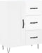 vidaXL - Dressoir - 69,5x34x90 - cm - bewerkt - hout - hoogglans - wit