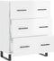 vidaXL - Dressoir - 69,5x34x90 - cm - bewerkt - hout - hoogglans - wit