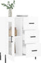 vidaXL - Dressoir - 69,5x34x90 - cm - bewerkt - hout - hoogglans - wit