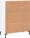 vidaXL - Dressoir - 69,5x34x90 - cm - bewerkt - hout - hoogglans - wit
