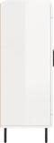 vidaXL - Dressoir - 69,5x34x90 - cm - bewerkt - hout - hoogglans - wit