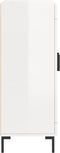 vidaXL - Dressoir - 69,5x34x90 - cm - bewerkt - hout - hoogglans - wit