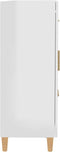 vidaXL - Dressoir - 69,5x34x90 - cm - bewerkt - hout - hoogglans - wit