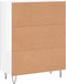 vidaXL - Dressoir - 69,5x34x90 - cm - bewerkt - hout - hoogglans - wit