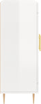 vidaXL - Dressoir - 69,5x34x90 - cm - bewerkt - hout - hoogglans - wit