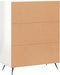 vidaXL - Dressoir - 69,5x34x90 - cm - bewerkt - hout - hoogglans - wit