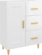 vidaXL - Dressoir - 69,5x34x90 - cm - bewerkt - hout - hoogglans - wit