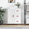vidaXL - Dressoir - 69,5x34x90 - cm - bewerkt - hout - hoogglans - wit