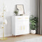 vidaXL - Dressoir - 69,5x34x90 - cm - bewerkt - hout - hoogglans - wit