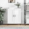 vidaXL - Dressoir - 69,5x34x90 - cm - bewerkt - hout - hoogglans - wit
