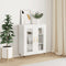 vidaXL - Dressoir - 69,5x34x90 - cm - bewerkt - hout - hoogglans - wit