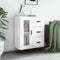 vidaXL - Dressoir - 69,5x34x90 - cm - bewerkt - hout - hoogglans - wit