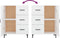 vidaXL - Dressoir - 69,5x34x90 - cm - bewerkt - hout - hoogglans - wit