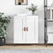 vidaXL - Dressoir - 69,5x34x90 - cm - bewerkt - hout - hoogglans - wit