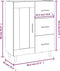vidaXL - Dressoir - 69,5x34x90 - cm - bewerkt - hout - hoogglans - wit