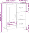 vidaXL - Dressoir - 69,5x34x90 - cm - bewerkt - hout - hoogglans - wit