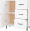 vidaXL - Dressoir - 69,5x34x90 - cm - bewerkt - hout - hoogglans - wit