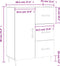vidaXL - Dressoir - 69,5x34x90 - cm - bewerkt - hout - hoogglans - wit