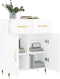 vidaXL - Dressoir - 69,5x34x90 - cm - bewerkt - hout - hoogglans - wit